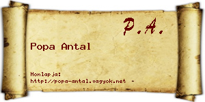 Popa Antal névjegykártya
